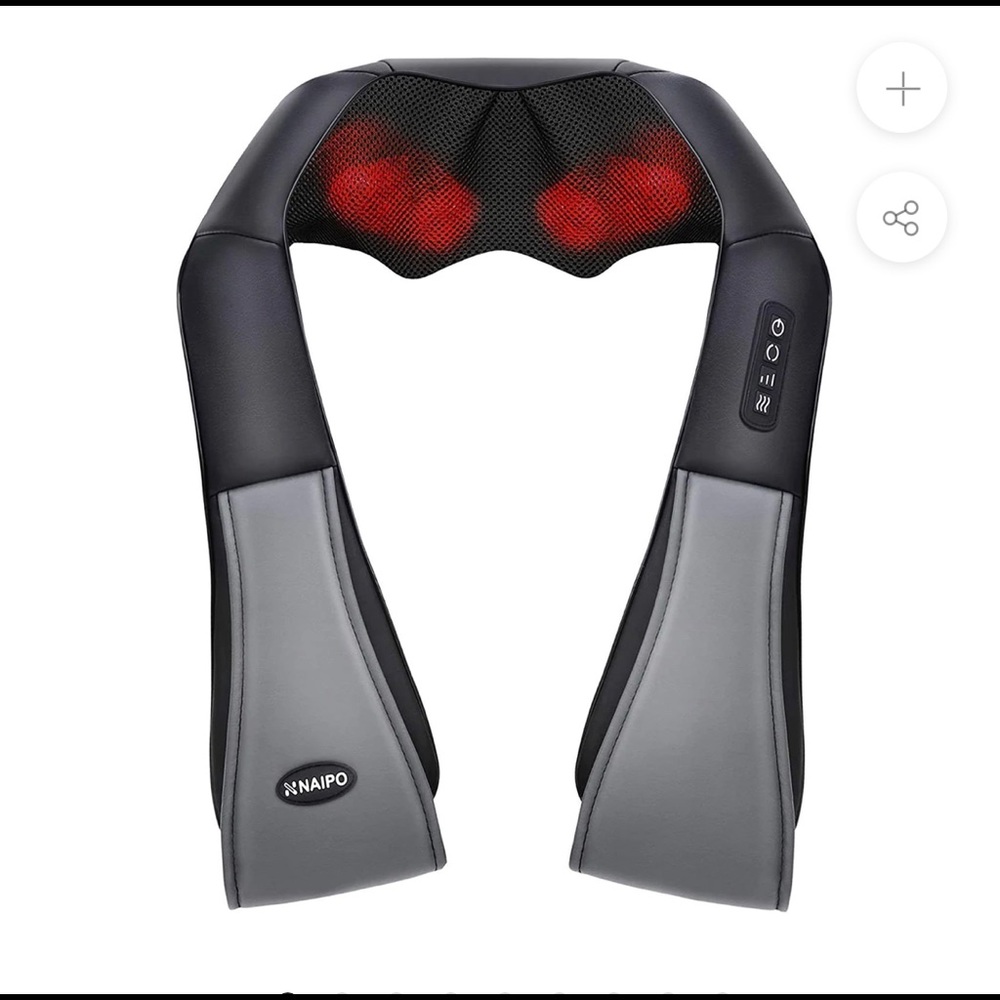 NAIPO SHIATSU BACK AND NECK ROTATING MASSAGER WITH HEAT 3D DEEP KNEADING. NEW!!!